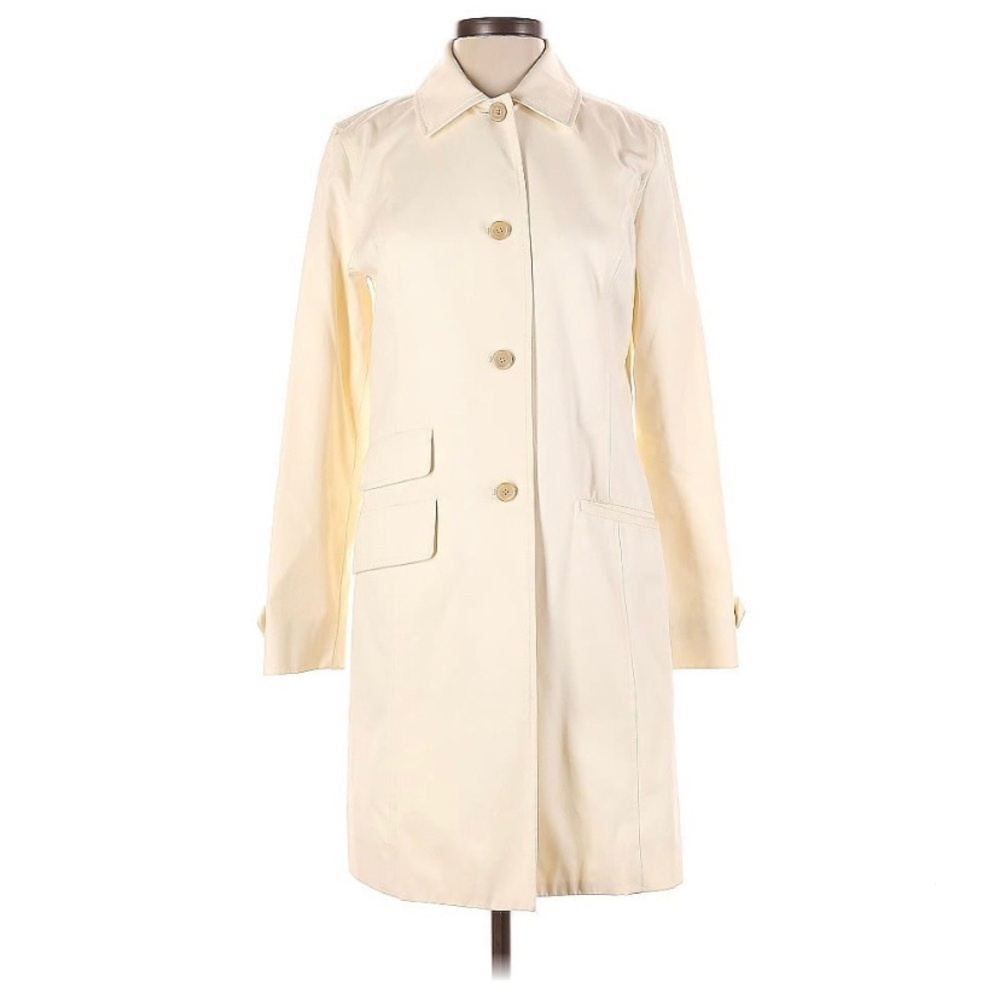 Brooks Brothers Cream Cotton Trench Coat